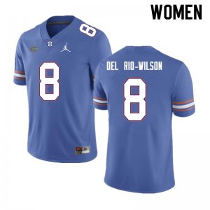 Women's Florida Gators #8 Carlos Del Rio-Wilson NCAA Nike Royal Authentic Stitched College Football Jersey EHF3762TB